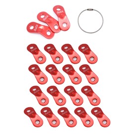 DaLaCa Aluminum Guyline Adjuster, Universal, Metal, Hardware, Rope Tensioner, Tent, Tarp, 20 Pack, Fits up to 0.2 in (5 mm) (Red)