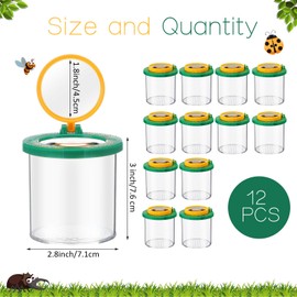 Chunful 12 Pcs Bug Viewer - Insect Box with Magnifier, VBS 2025 Bug Collecting Jars, Insect Cage Catcher, Magnifying Observation Critter Container - Science Nature Exploration Tools