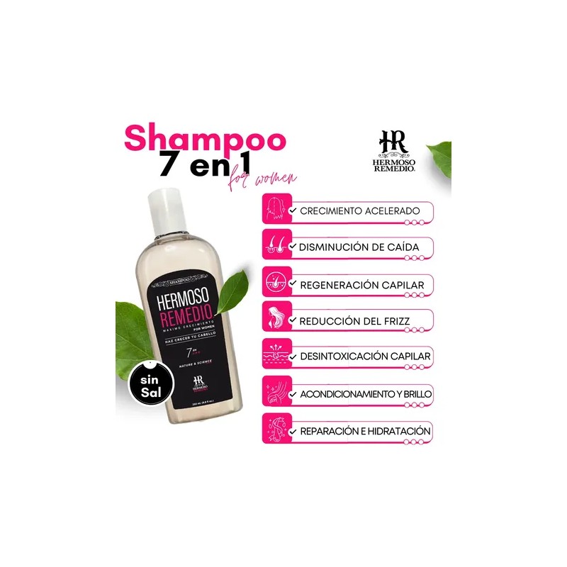 6 Shampoo Crecimiento Anticaída Reparador 7en1 Paquete Mixto