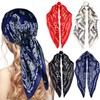 Syhood 4 Pcs 27'' Square Satin Head Scarves Satin Bandanas