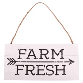 GSM Brands Farm Fresh Wood Plank Hanging Sign (13.75 x 6.9)