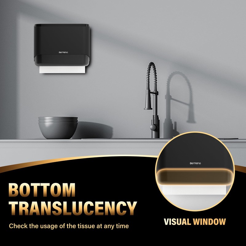 Bertreno Paper Towel Dispenser Wall Mount Multifold/Trifold/C Fold Paper Hand