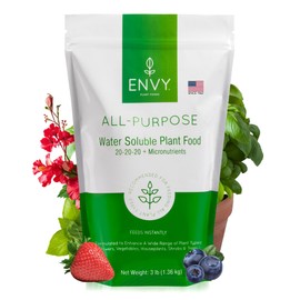 ENVY All-Purpose Plant Fertilizer, 3 Pound - Makes 300 Gallons, for Indoor and Outdoor Plants, Pet Safe, Water Soluble, Made in USA