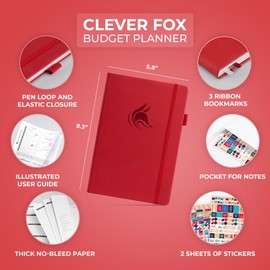 Clever Fox Budget Planner - Expense Tracker Notebook. Monthly Budgeting Journal, Finance Planner & Accounts Book to Take Control of Your Money. Undated - Start Anytime. A5 Size Red Hardcover