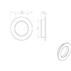Circular Low Profile Recessed Flush Pull - 80mm Diameter- Bright