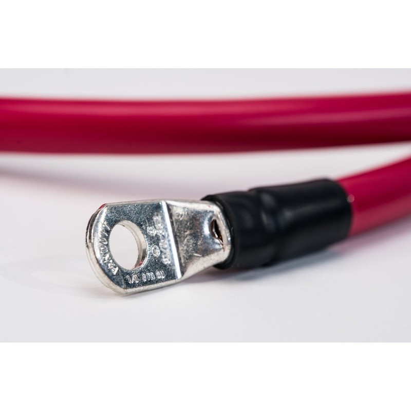 Preassembled 4 AWG 4 Foot Alligator Clamp Battery Cable Set