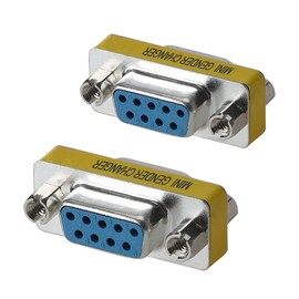 WOVTE DB9 Female to Female Mini Gender Changer Coupler Adapter Connector Pack of 2 (VGA/SVGA 9/9)