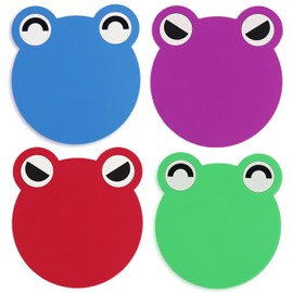 Set of 4 Double Side Colorful PVC Silicone Coaster,Cute Coaster for Desk,4inch Non-Slip Silicone Table Coaster for Coffee Table Office Decor for Kids Adults Family (4 Colors)