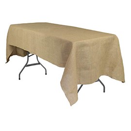 Your Chair Covers - 60 x 120 Inch Rectangular Rustic Jute Natural Burlap Tablecloth for Wedding Party Kitchen Home Dining Table Cloth