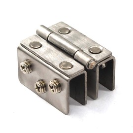 180° Glass Door Pivot Hinge Kit Zinc Alloy Shower Hinge Glass Door Double Clamp Clip with Screws,Adaptive 8-10mm Glass