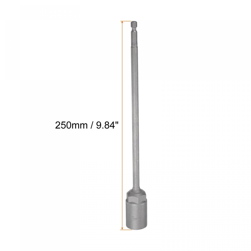 sourcing map 1/4" Quick-Change Hex Shank 19mm Nut Setter Driver