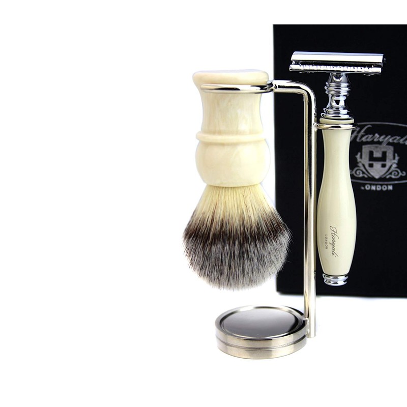 Luxury Shaving Gift Set for Men (Synthetic Hair Brush De