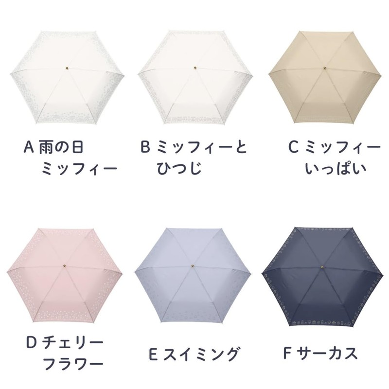 Miffy Folding Umbrella, Class 1 Light Blocking, UV Protection, Women's