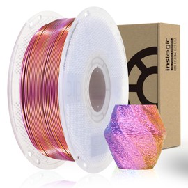 Inslogic Silk PLA Filament 1.75mm 1KG, 3D Printer Filament Silk Tri-Color PLA, Silky Smooth Finish & High Precision, 1kg Spool(2.2lbs), Fits for Most FDM 3D Printers, (Red+Yellow+Blue)