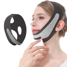 Mascarilla lifting V Line de grafeno, correa lifting facial para dormir, correa de barbilla reutilizable y ajustable para lifting de mandíbula, correas de doble barbilla para levantar la barbi