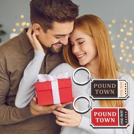 Funny Pound Town Ticket Keychain, Funny Gifts for Men Women,Boyfriend Girlfriend Husband Wife Valentines Day Gifts for Him Her Birthday Anniversary Gag Gifts Funny Adult Christmas Gifts for Men Women