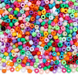 GUJOXILA 1000Pcs Assorted Pony Beads Bulk Kandi Beads for Bracelet Making Hair Bead for Braids Coloured Mixed Pony Bead for Crafting Bracelets Necklaces Jewelry Making 6×9mm
