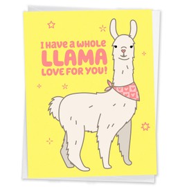 Llama Valentines Day Love Card "Whole Llama Love For You!"