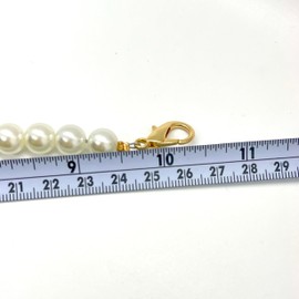 Aporia - Fashion DIY Pearl Chain Strap Lanyard for Cellphone Case Handbag Purse Replacement with Alloy Buckles (Gold)