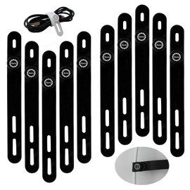 Qurra Silicone Cable Ties Reusable Cable Management Organizer 5 inch Fastening Cable Cords Wires Cord Ties Wire Cable Straps Ties Durable Cable Clips 10 Pack (Black)