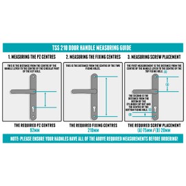UPVC Door Handles - Black - Lever/Lever - 92mm PZ (Centres) - 210mm Screw to Screw - Backplate 242mm X 34mm - UPVC Door Handle - External Door Handle - Black Replacement UPVC Door Handles