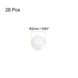 sourcing map 28pcs Ceramic Bearing Balls 2mm 5/64" Diameter ZrO2 Zirconium Oxide Solid Ball G10 Precision Balls, White
