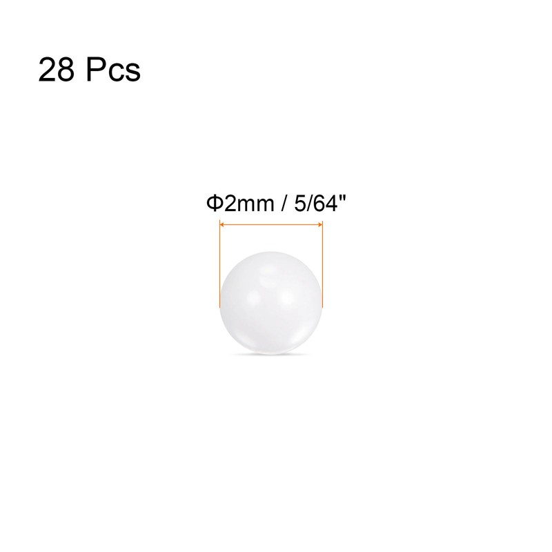 sourcing map 28pcs Ceramic Bearing Balls 2mm 5/64" Diameter ZrO2