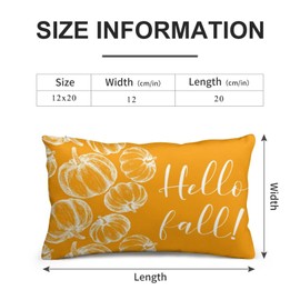 GYHUAD Fall Throw Pillow Covers 12x20, Autumn Pumpkin Lumbar Pillow Case Fall Decor Pillowcases, Protectors Cushion Covers with Hidden Zipper for Chair Couch Sofa Home Decorative