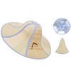 2-PCS Dual-Sided Sun Hat, Straw Front with Waterproof Back, Wide