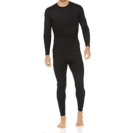 Thermajohn Long Johns Thermal Underwear for Men Fleece Lined Base Layer Set for Cold Weather (Large, Black)