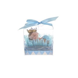 Mega Favors Keepsake Figurine 12 pcs Baby Boy Wearing Crown Napping | Awesome Decorations or Party Favors | for Pregnancy Announcements, Gender Reveals, Birthday and Special Celebrations
