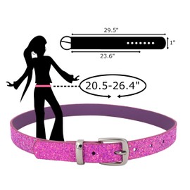 EANAGO vegan belt >ICE CRYSTAL< for children - glittering children's belt - glitter belt - modern belt for girls from approx. 6-15 years