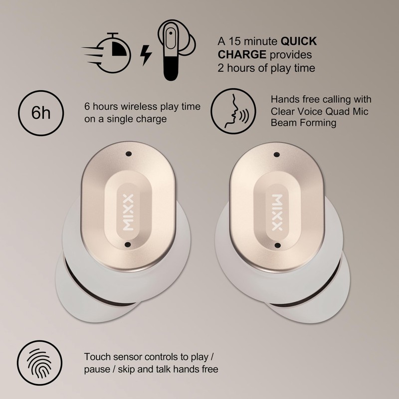 MIXX StreamBuds Ultra Dots True Wireless Earbuds with Zinc Alloy