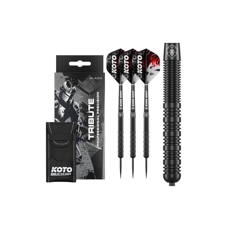 KOTO Tribute Darts 14 G, Black, Darts Set Including 3