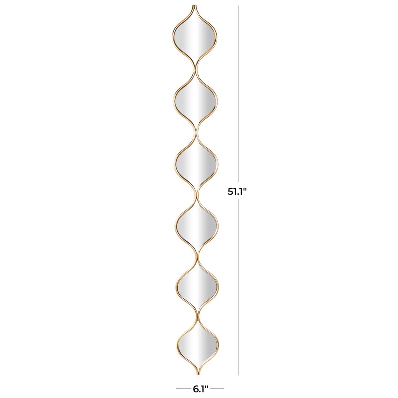 Deco 79 Metal Room Wall Mirror Slim Stacked Chain 6