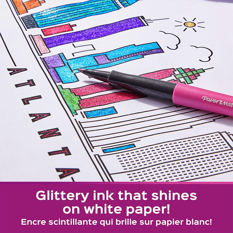 Paper Mate Flair Metallic Felt Tip Pens Glittery Ink Shines