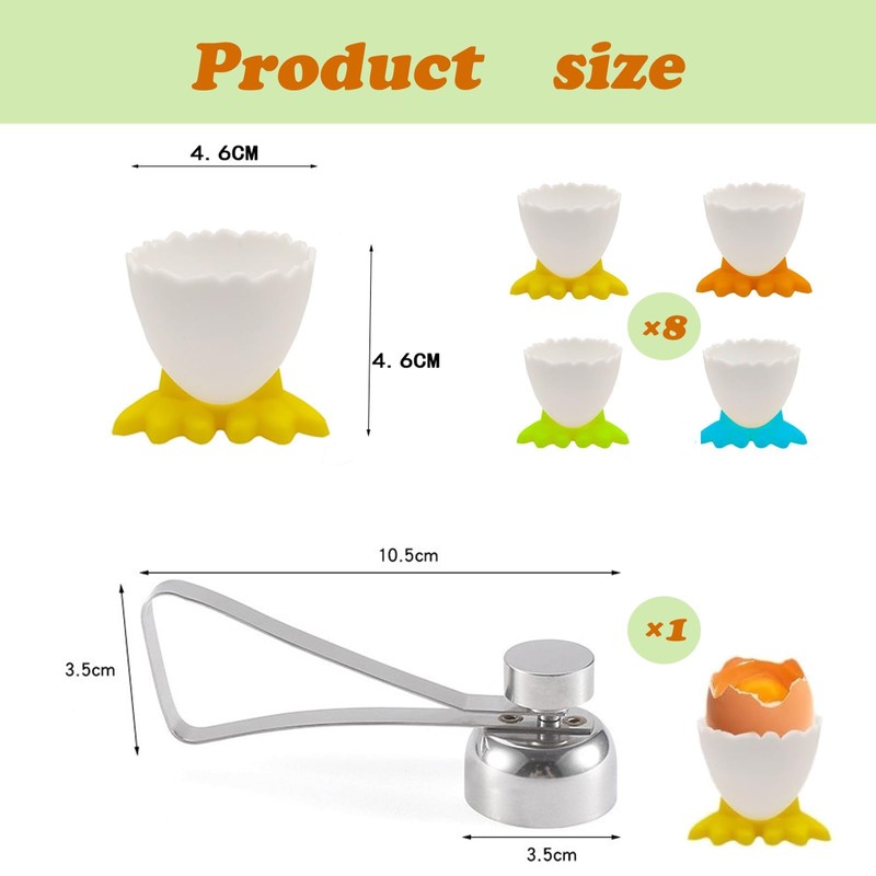 KFSCIP 9pcs Egg Cups, Cartoon Egg Holders, Boiled Egg Cups,