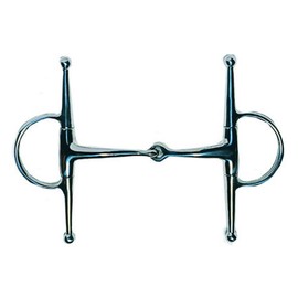 JP Korsteel Stainless Steel Jointed Full Cheek Snaffle Bit II, 4.5"