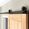 CCJH 5FT Sliding Barn Door Hardware Kit, Heavy Duty, Smoothly