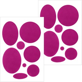 Pndeyo 16pcs Puffer Down Jacket Patches, Self-Adhesive Nylon Fabric Repair Patch, Waterproof Round Oval Stick on Tape for Coat Clothing Tent Sleeping Bags Ski Pants Holes Repairing- Rose Red