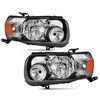 Headlights Headlamps Assembly Compatible with 2005 2006 2007 Ford Escape Driver and Passenger Side, Chrome Housing Amber Side,Factory Style