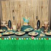 Fovths 2 Pack Luau Grass Table Skirt Natural 9 Feet