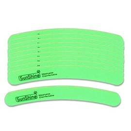 PROFICO Pack of 10 Professional Nail Buffer Buffer Curved 240/320 Double-Sided Buffer Nail File Emery Boards Fine Grit for Natural Nails Gel Nails Nail File Manicure & Pedicure (Green)