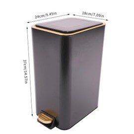 YUYFCC Slim Bathroom Trash Can 3.17 Gallon Modern Garbage Can with Lid Step Trash Bin Freestanding Garbage Bin Cans for Living Room Bathroom Bedroom Office Kitchen (Black)