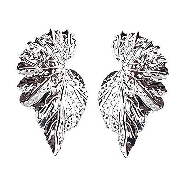 GUOXIAOMEI Bohemian Leaf Statement Earrings Lightweight Summer Dangle Earrings Boho