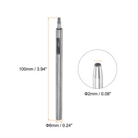 HARFINGTON 2pcs Leather Hole Punch 2mm Straight Round Punch Grommet Snap Rivet Setter for Leather Craft Clothing Handbag Fabric Curtain