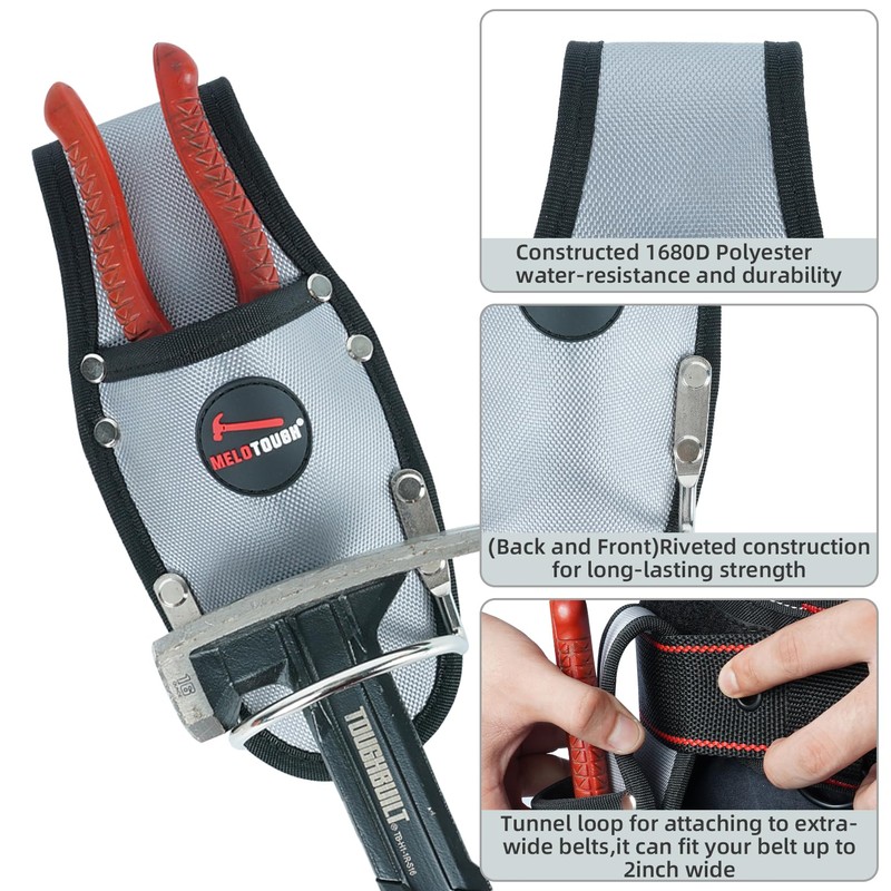 MELOTOUGH Plier Holster Tool Holder and Heavy Duty Steel Loop
