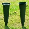 Angraves Set of 2 Green Plain Spiked Memorial Grave Flower