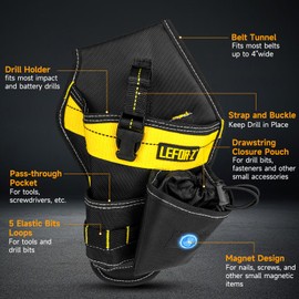 Drill Holster,Heavy-Duty Impact Holster for Tool Belt,Quick Access Drill Holder,Drill Pouch Fits Most Drills with Pockets for Tools and Bits,Gift for Men Dad Handyman,DIY Lover,Construction Workers