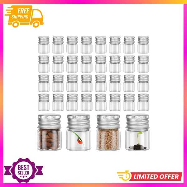 Unbranded Tessco 100 Pcs 5 ml Mini Glass Bottles with